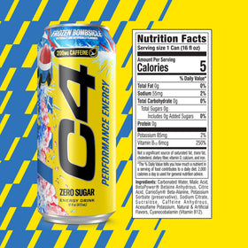 C4 Energy Frozen Bombsicle can side profile emphasizing compact design for on-the-go energy