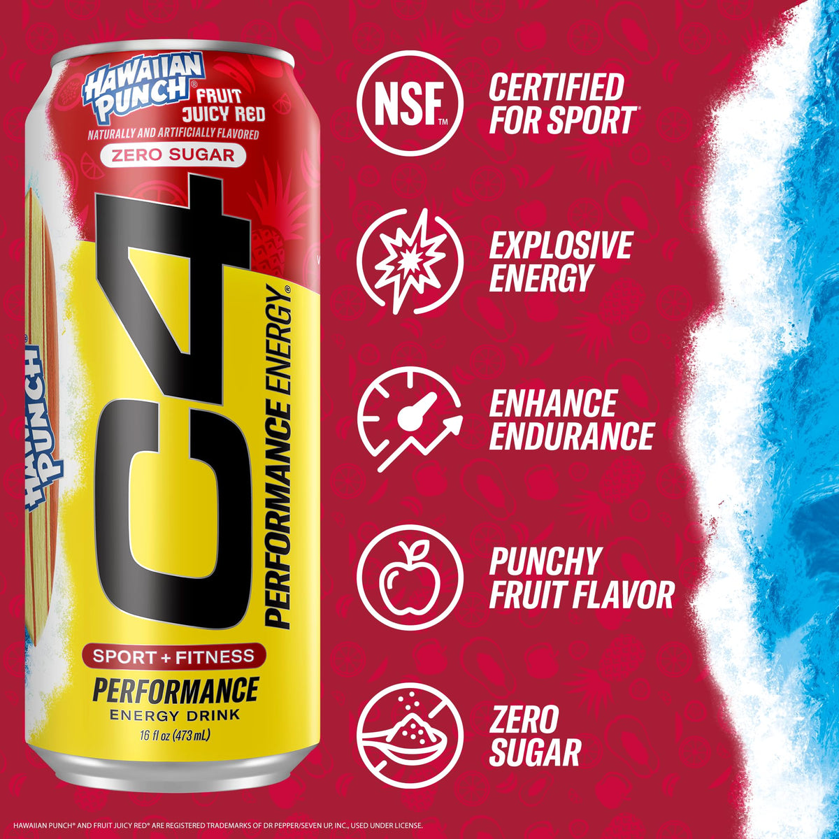 Twelve-pack display of C4 Energy Hawaiian Punch for convenient bulk purchase