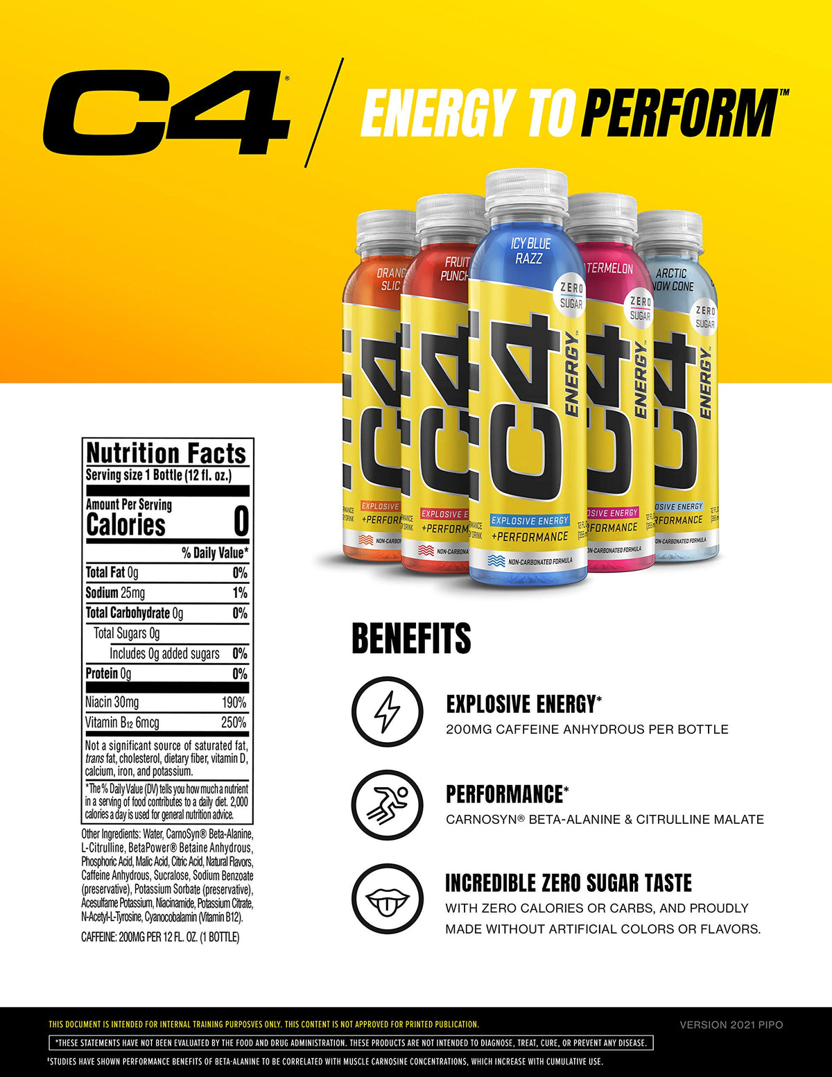 C4 Energy On-the-Go Pack provides quick energy on busy days.