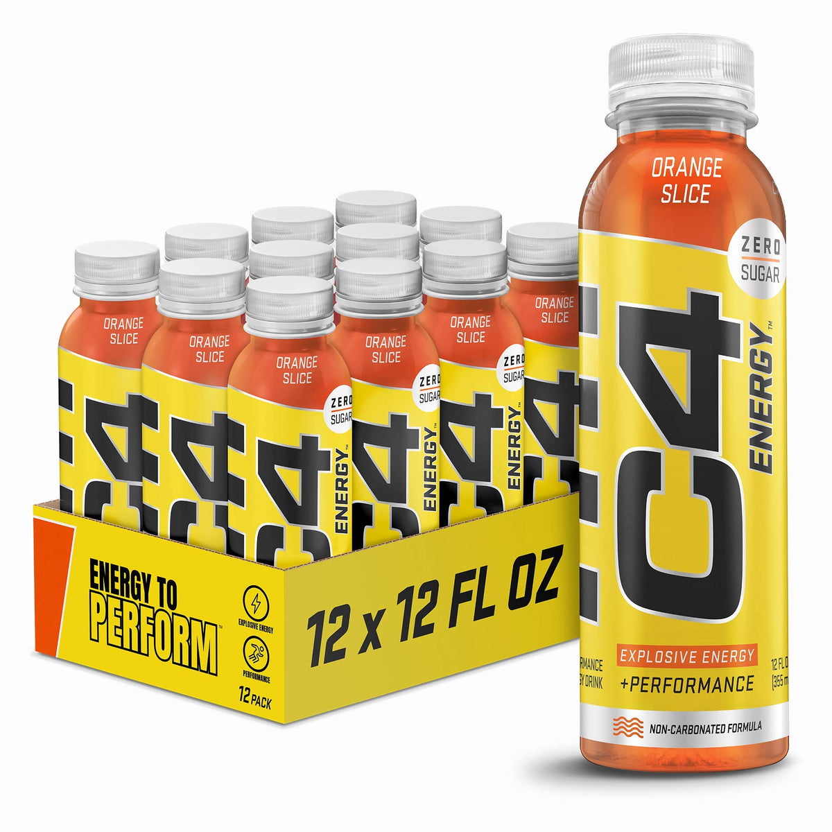 C4 Energy Orange Slice can front view showing zero sugar formula and energy-ready design