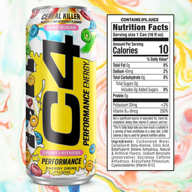 C4 Energy pack of 12 cans on display for sustained pre-workout energy.
