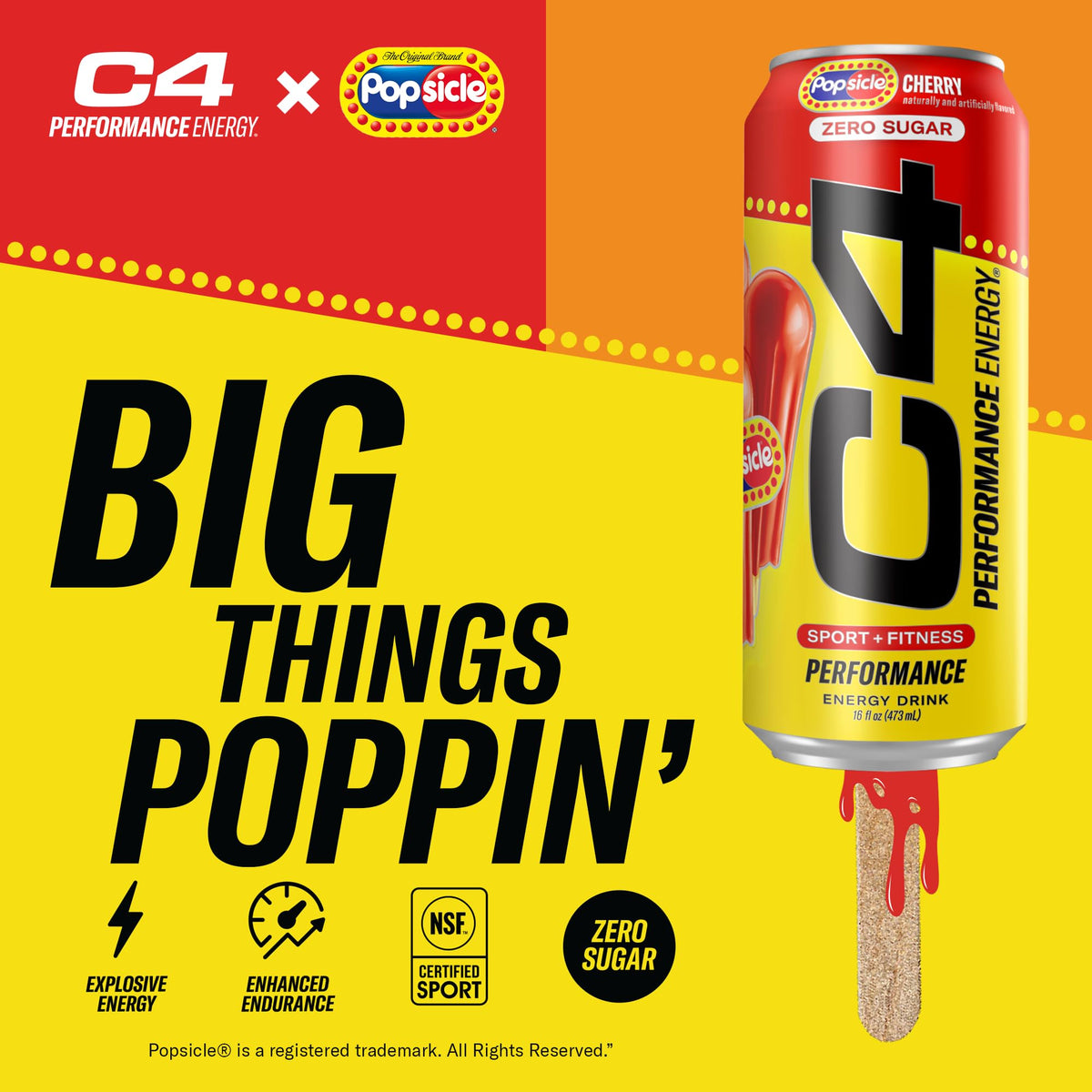 C4 Energy Popsicle Hawaiian Pineapple can offers tropical, sugar-free flavor