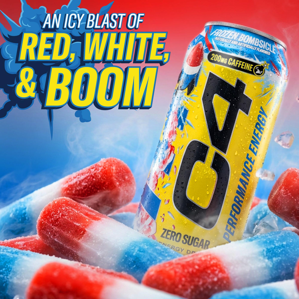 C4 Energy Frozen Bombsicle refreshing moment after training