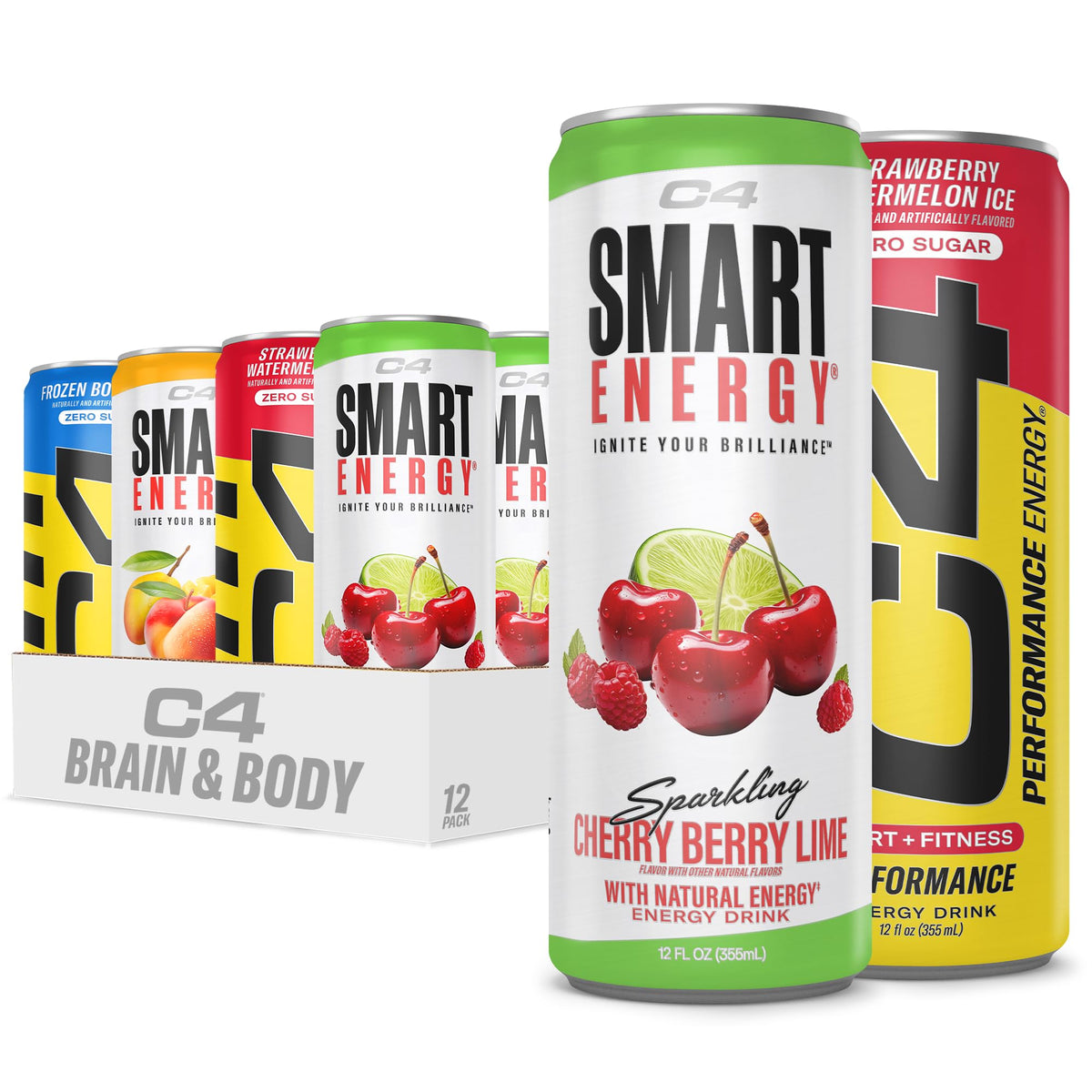 C4 Energy & Smart Energy variety-pack cans ready for on-the-go energy boosts