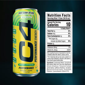 C4 Energy Sour Gummy Splash pack shot emphasizes value and convenience