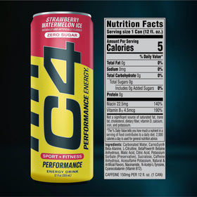 C4 Energy Strawberry Watermelon Ice 12-pack shown for on-the-go energy