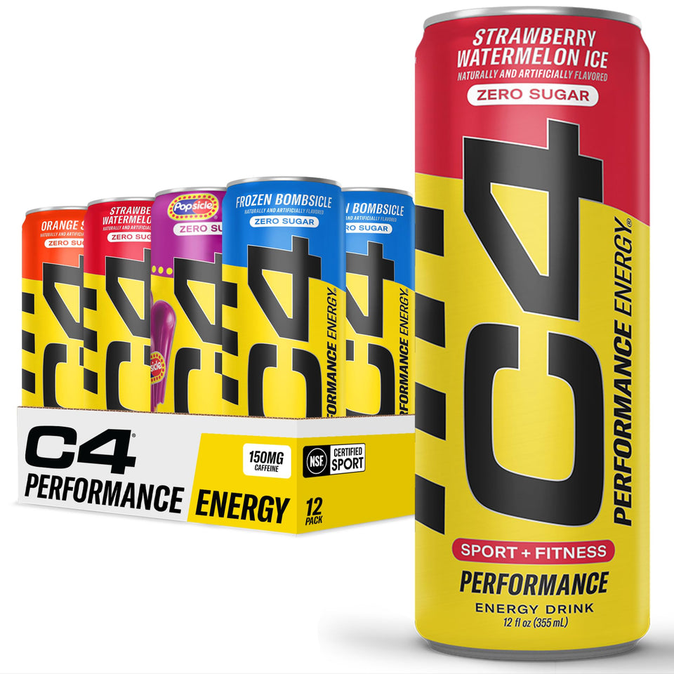 C4 Energy variety pack bottles close-up showing sugar-free formula for workouts