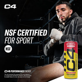 C4 Energy zero-sugar formula can, clean flavor without sugar crashes.
