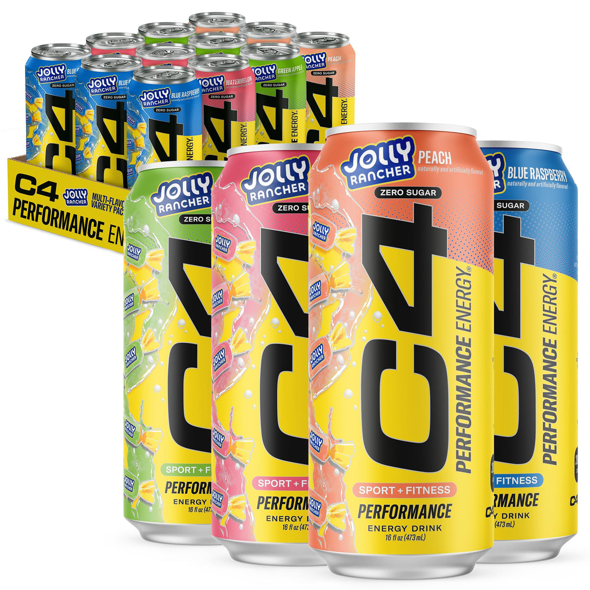 C4 Jolly Rancher Blue Raspberry can delivers bold flavor and a quick energy boost.