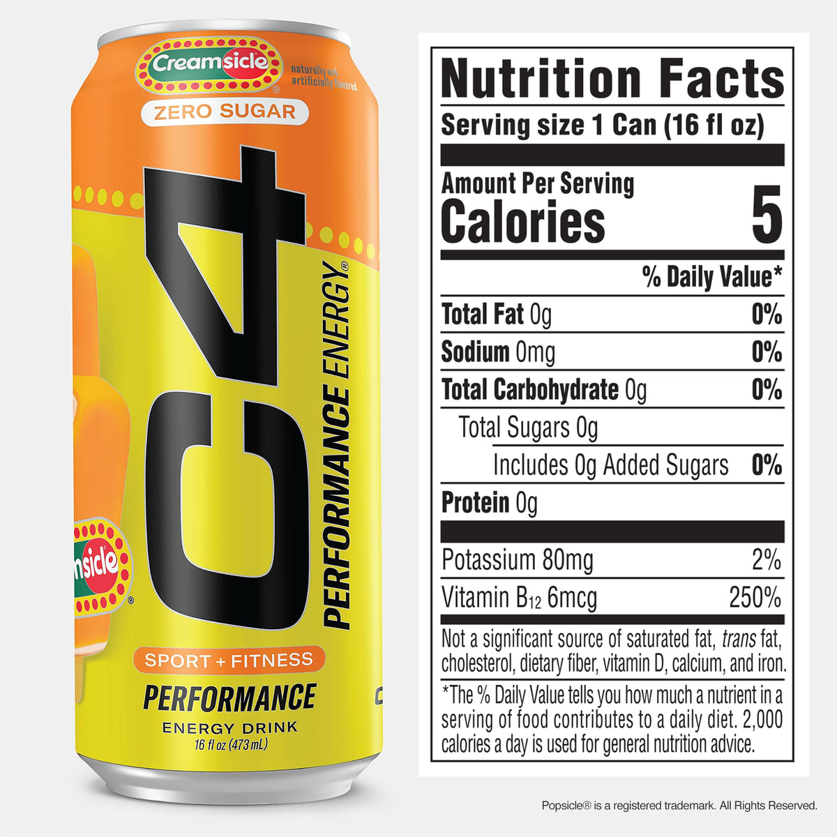 C4 Orange Creamsicle splash illustrating flavor appeal and quick energy for training