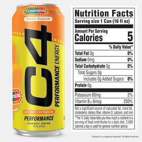 C4 Orange Creamsicle splash illustrating flavor appeal and quick energy for training