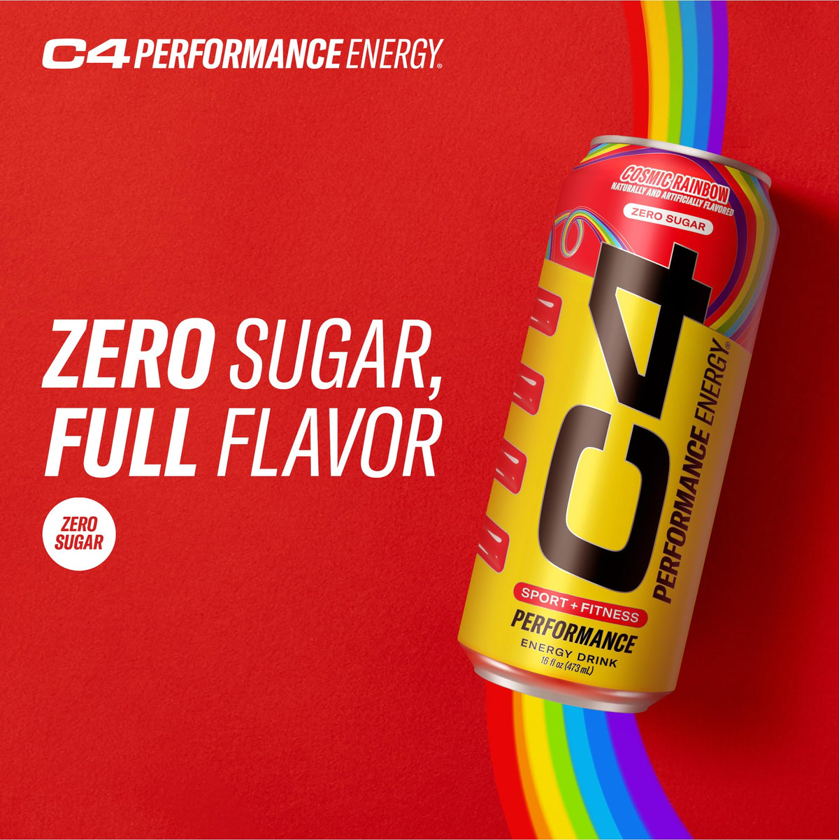 C4 Cosmic Rainbow energized athlete image suggests preworkout focus and endurance