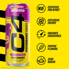 C4 Performance Energy Drink grape popsicle flavor swirl suggests refreshing taste