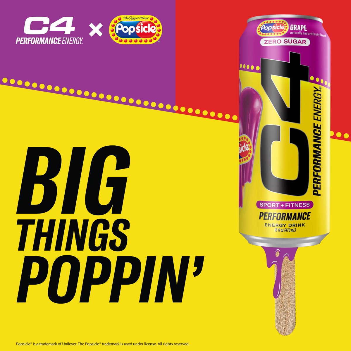 C4 Performance Energy Drink served over ice conveys refreshing hydration between sets