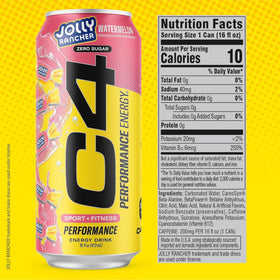 C4 Performance Energy glass pour highlights the flavor variety and energy.