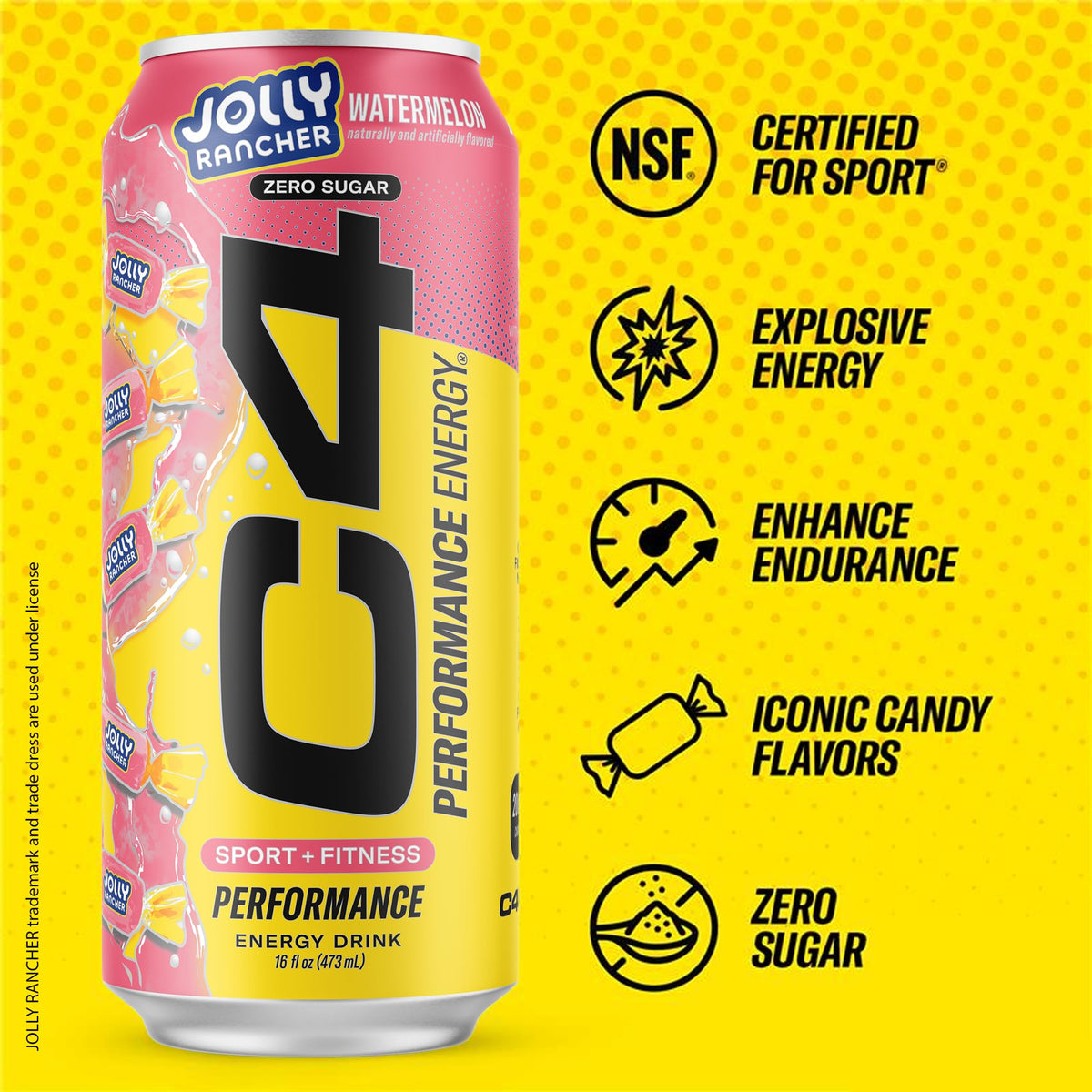 C4 Performance Energy Green Apple can angle shows iconic flavor and sustained energy.