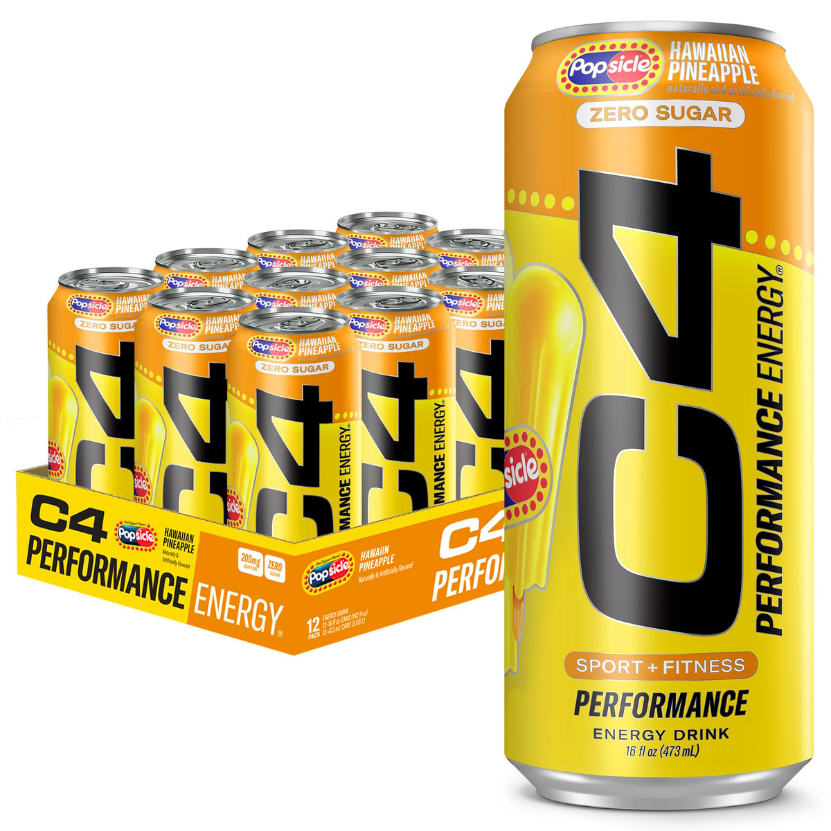 C4 Performance Energy can with Hawaiian Pineapple Popsicle fuels workouts with clean energy