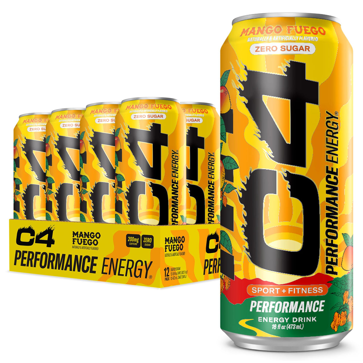 C4 Performance Energy Mango Fuego can ready for quick pre workout boost