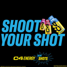 Hand holding C4 shot ready for quick energy on the go.