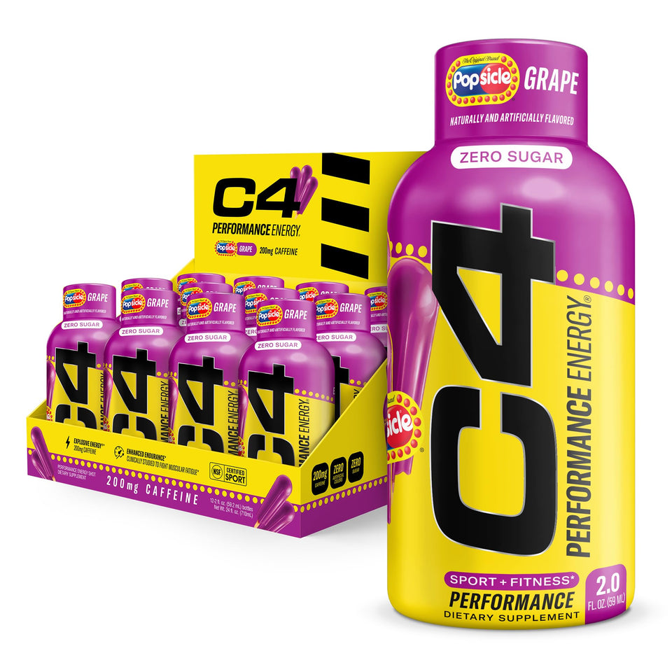 C4 Performance Energy Shot grape popsicle bottle boosts on-the-go energy