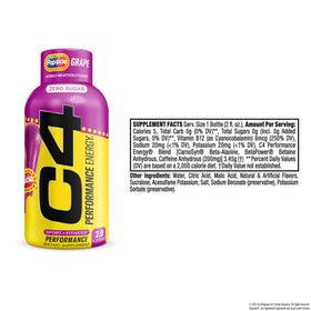 C4 Performance Energy Shot grape popsicle pour readying caffeine boost