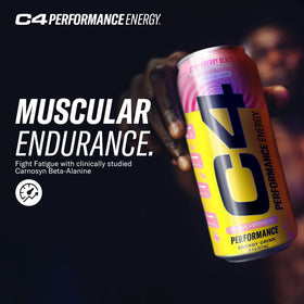 C4 Strawberry Blast in-use image captures a preworkout routine on the go.