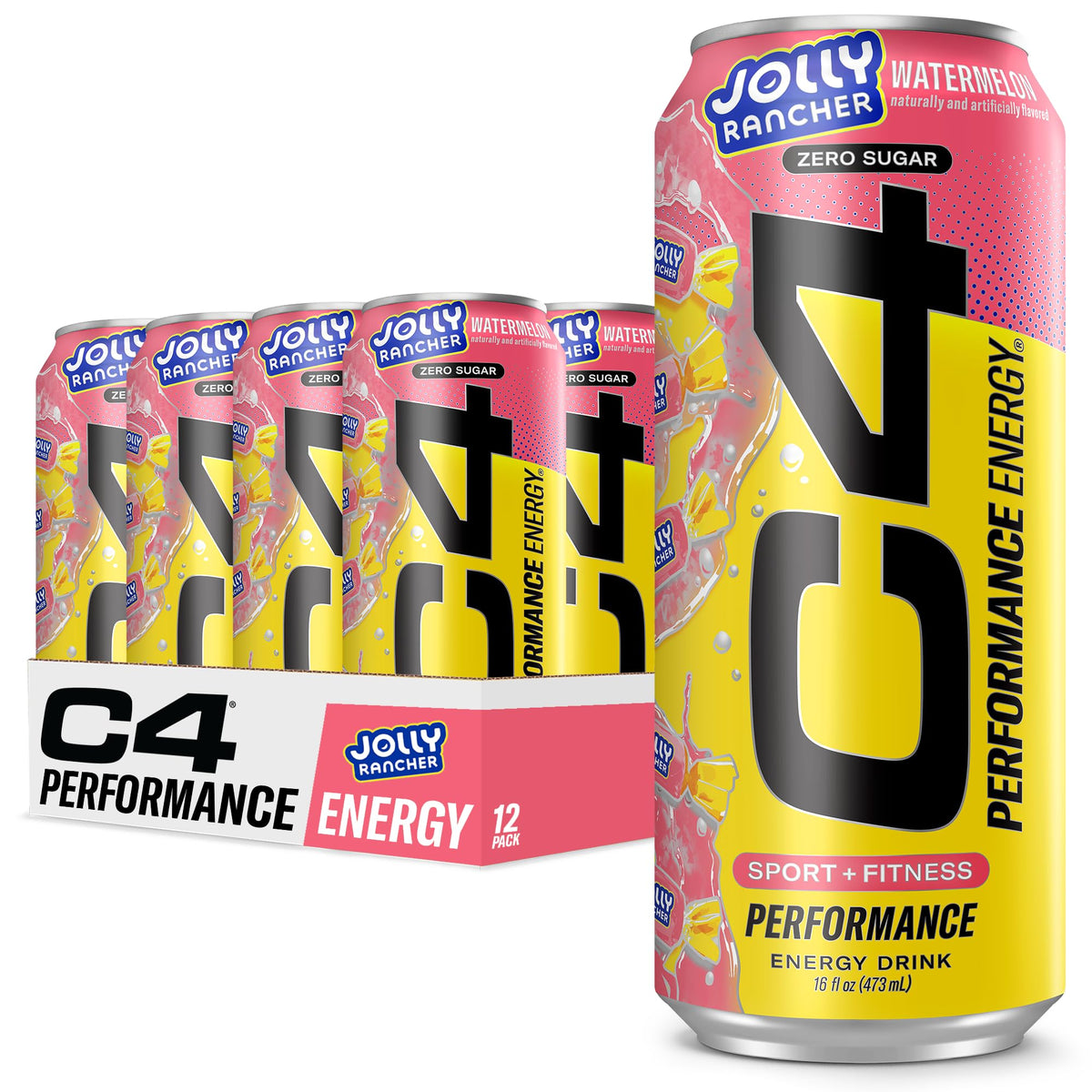 C4 Performance Energy Watermelon front view can for a powerful preworkout boost.