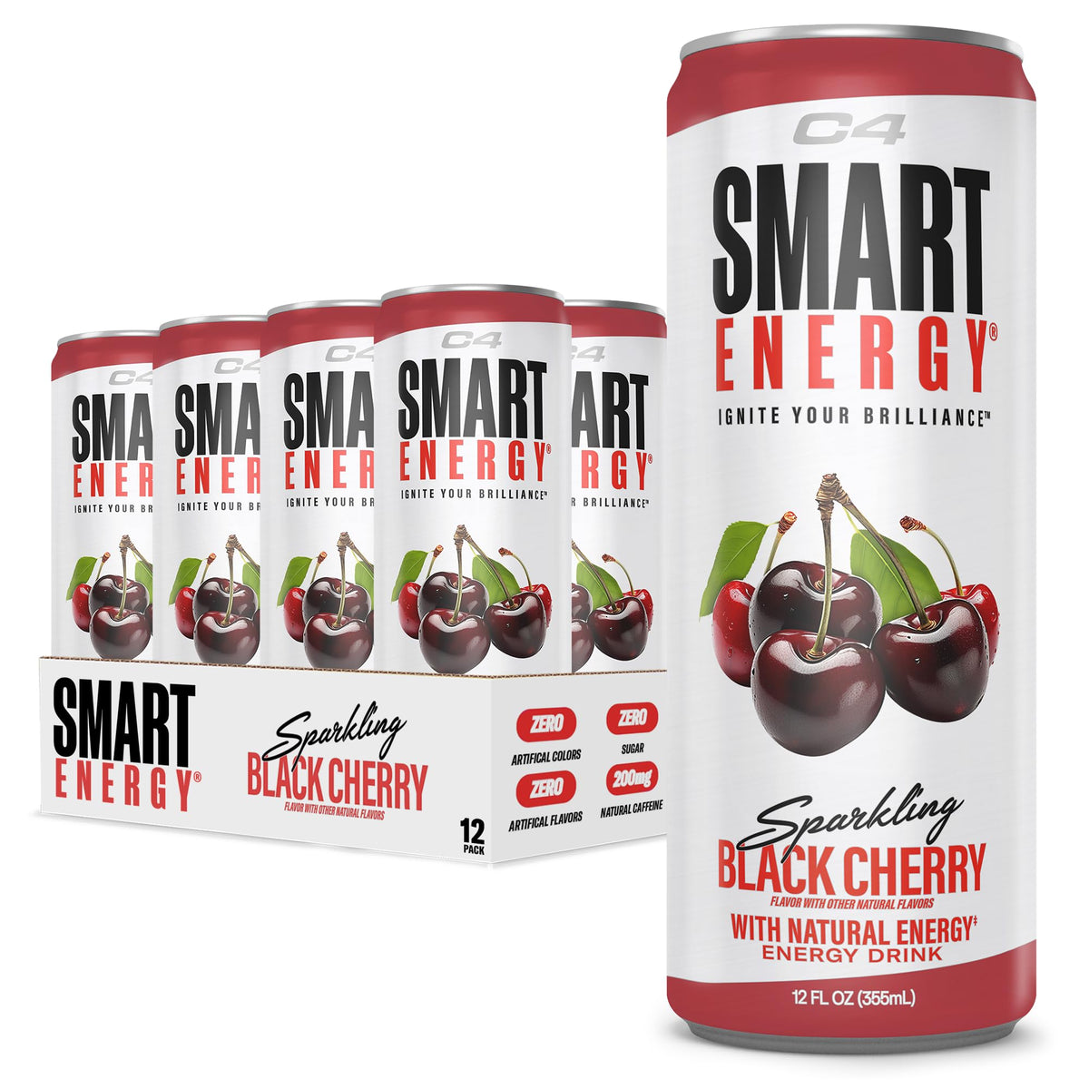 C4 Smart Energy Black Cherry can for sustained alertness during work and workouts.