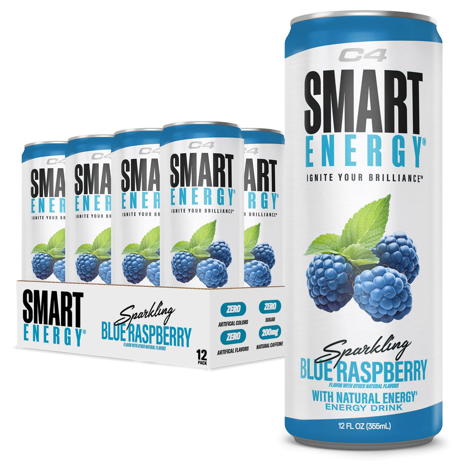 C4 Smart Energy icy blue razz can for focus and refreshment
