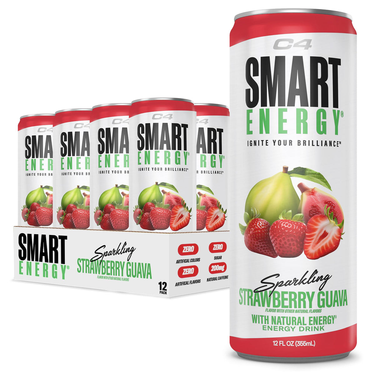 C4 Smart Energy Strawberry Guava bottle provides clean energy and focus on the go