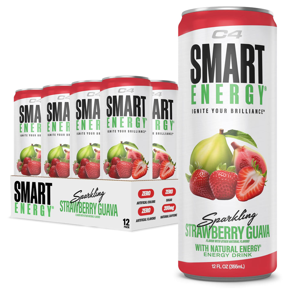 C4 Smart Energy Strawberry Guava bottle provides clean energy and focus on the go
