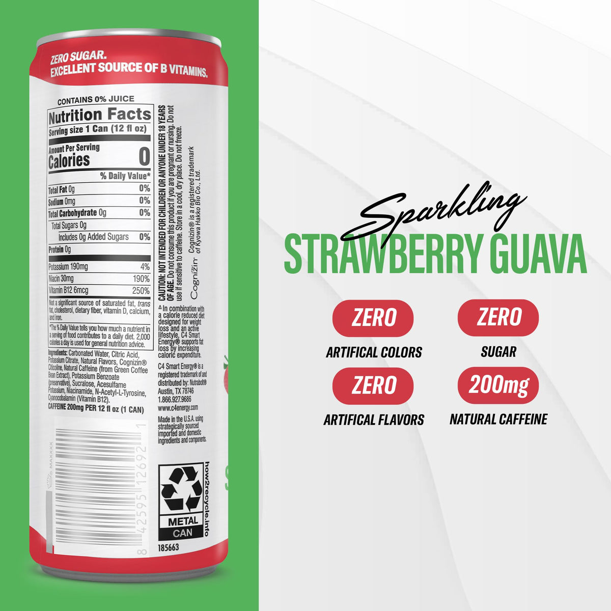 C4 Smart Energy Strawberry Guava can shows convenient refreshment for workouts