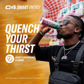 Chilled can of C4 Watermelon Burst during a workout break