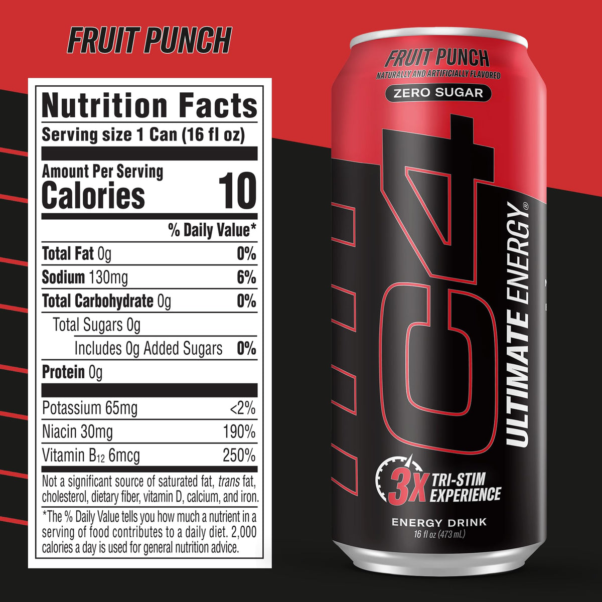 C4 Ultimate 300mg caffeine can highlights potent energy boost potential.