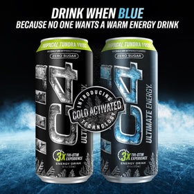 C4 Ultimate artificial colors dyes-free claim highlights clean energy formula.