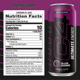 C4 Ultimate Atomic Grapes glass scene conveying bold flavor and on-the-go energy