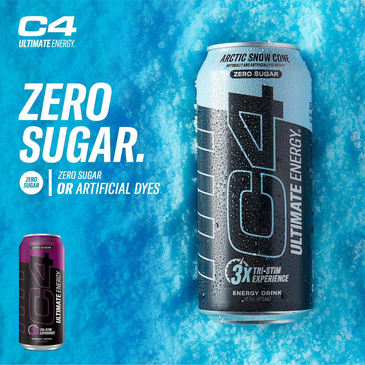 C4 Ultimate Energy packaging variation image to reflect brand consistency across packs