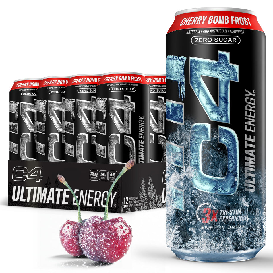 C4 Ultimate Frost bottle close-up showing crisp energy for workouts