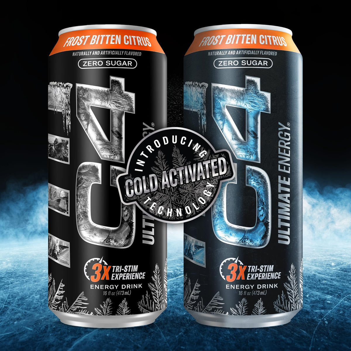 C4 Ultimate Frost can pour action captures ready-to-drink convenience