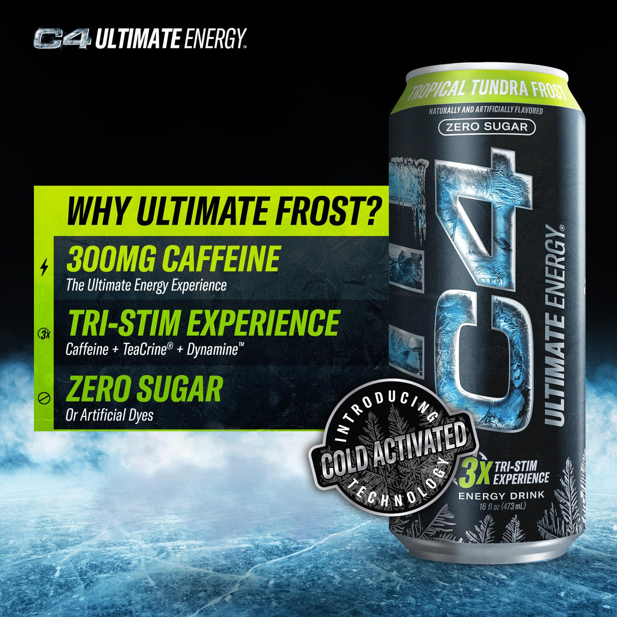 C4 Ultimate Frost fruity flavor refreshes during workouts.