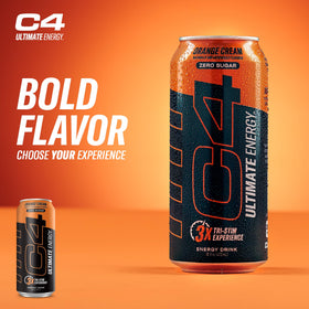 Refreshing splash image captures bold flavor and crisp aroma for C4 Energy.