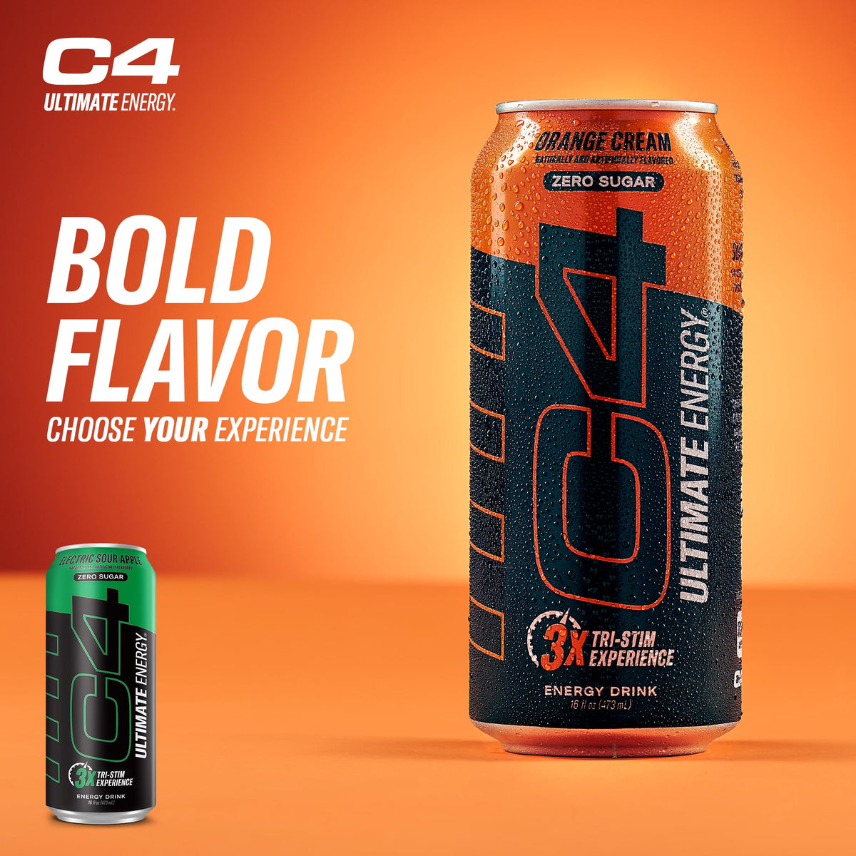Front view of C4 Ultimate Zero Sugar Energy 12-pack for easy stocking