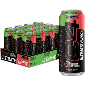 C4 Ultimate Zero Sugar Limeade Cherry Bomb can front view for clean energy