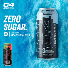 12-pack of C4 Ultimate Zero Sugar Energy Drinks for daily use