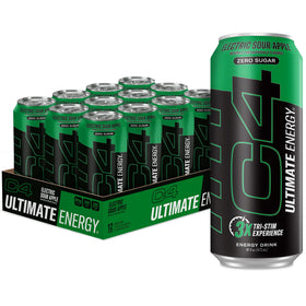 C4 Ultimate Zero Sugar Energy Electric Sour Apple can for bold flavor and clean energy