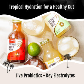 Cabana Cultures coconut water kefir provides 600mg electrolytes.