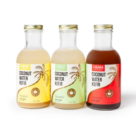 Pouring Cabana Cultures kefir into a glass for refreshing hydration.