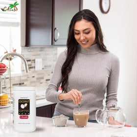 CAcafe coconut coffee nutrition panel – antioxidants from coconut and coffee for balanced energy