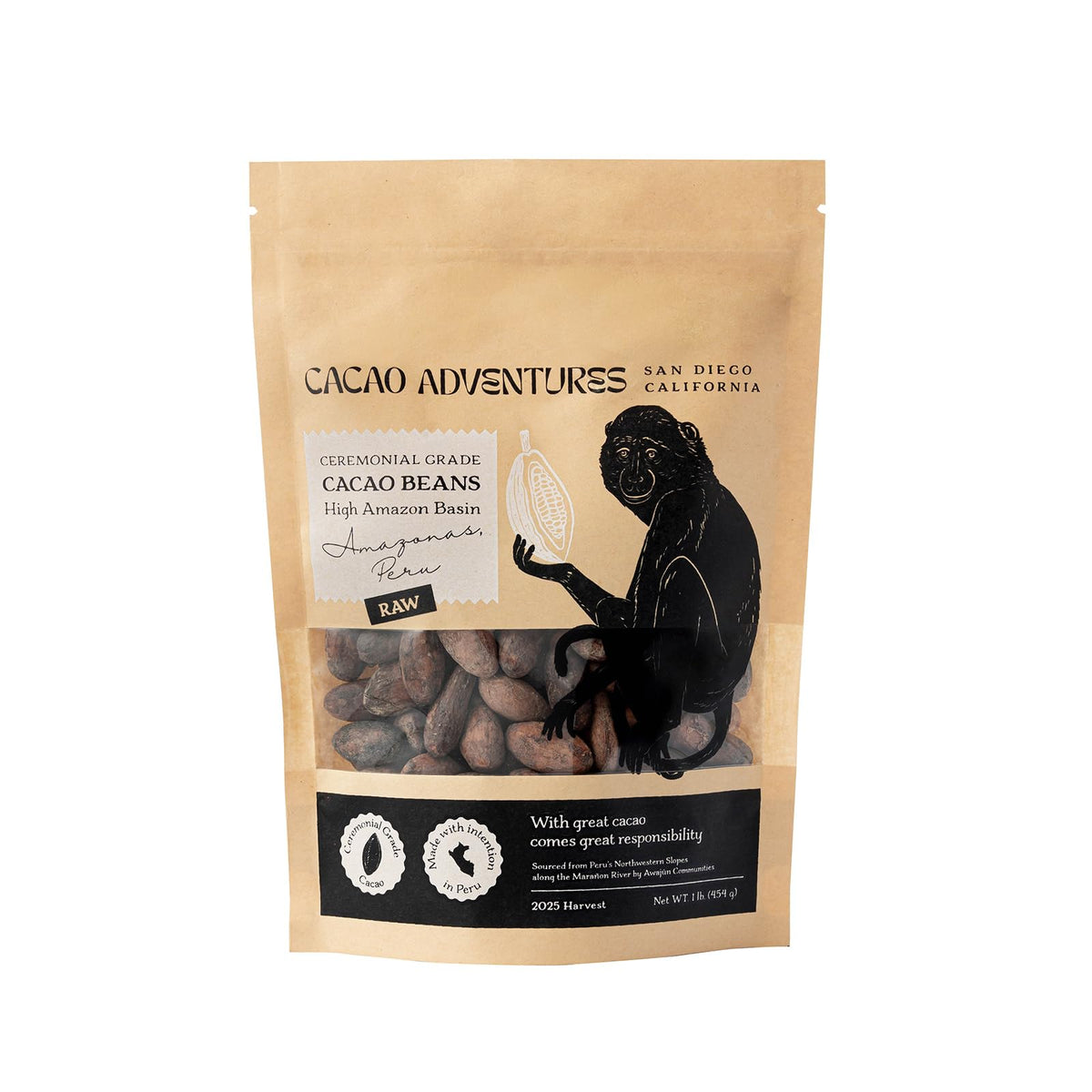 Cacao Adventures beans in the field show sustainable harvest from Awajún communities.