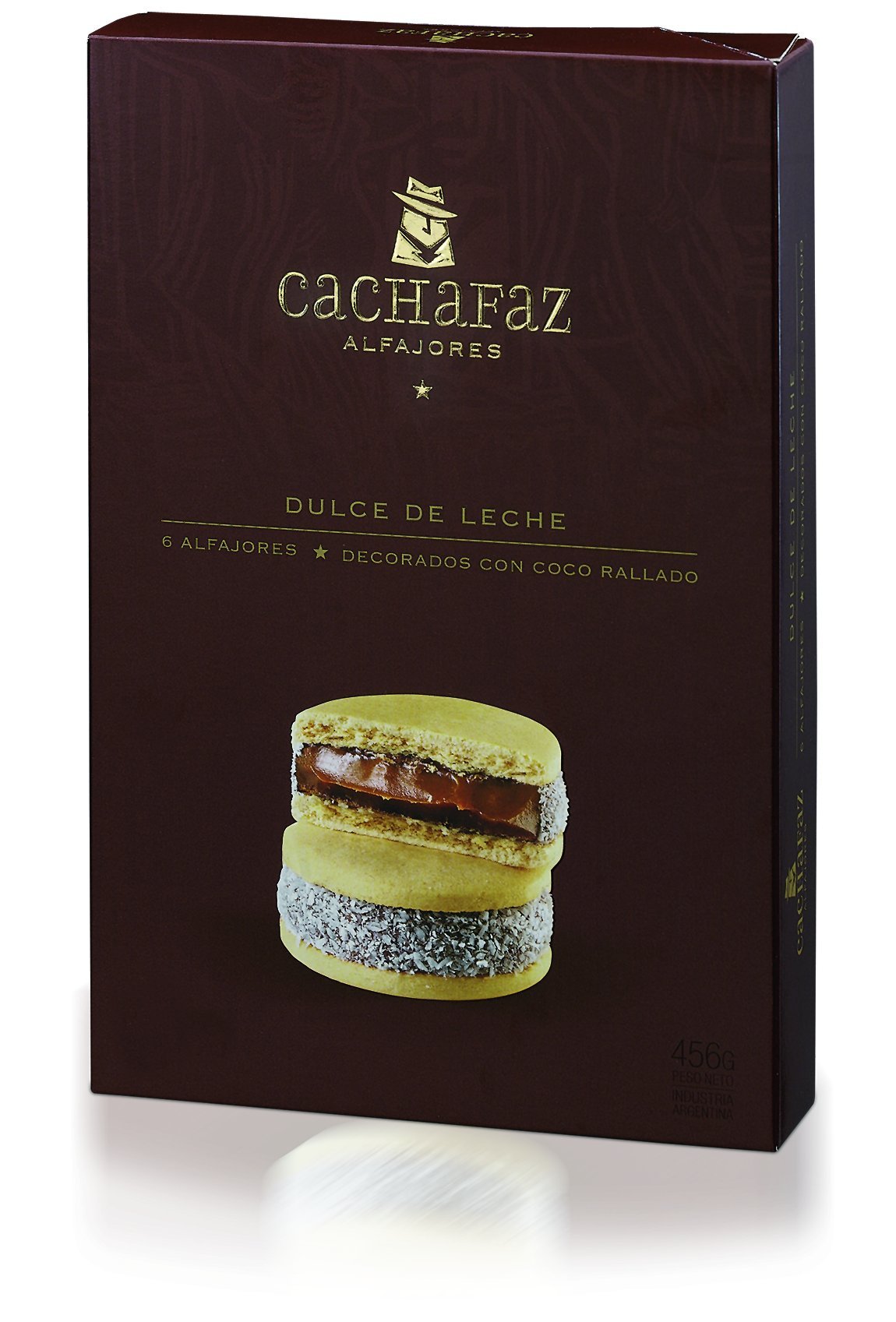 Cachafaz Alfajor Maizena creamy dulce de leche visible in cross-section.